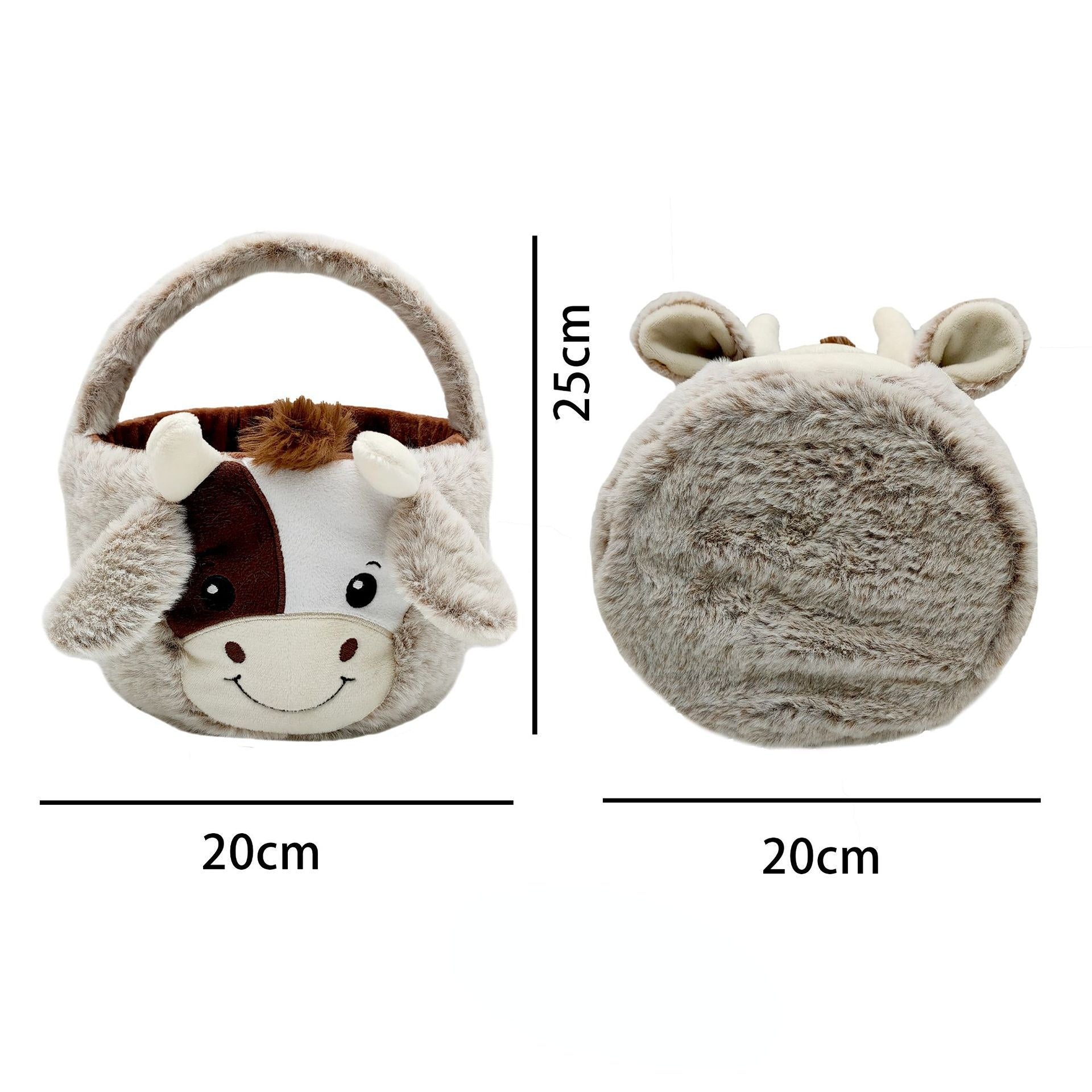 Juguete de la felpa de la cesta de la vaca de Pascua al por mayor
